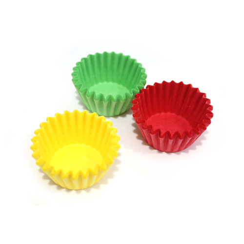 유산지컵 40매 (종합 3가지컬러:노랑,빨강,초록)